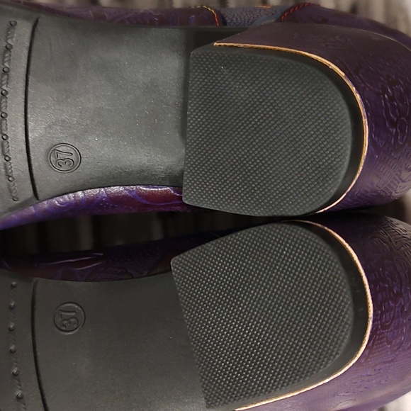 Gracosy Purple/Blue Leather Oxfords with heel Sz 37 - Picture 13 of 16